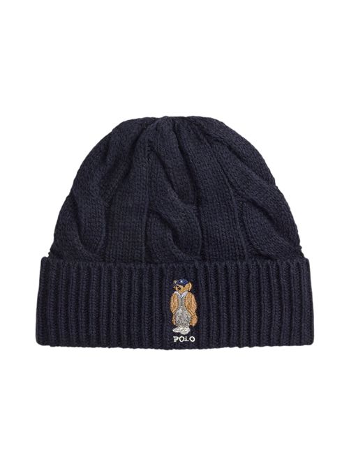cappello donna a trecce blu con orso Ralph Lauren | 455981433002